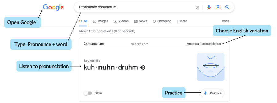 Google Pronounce - Talaera